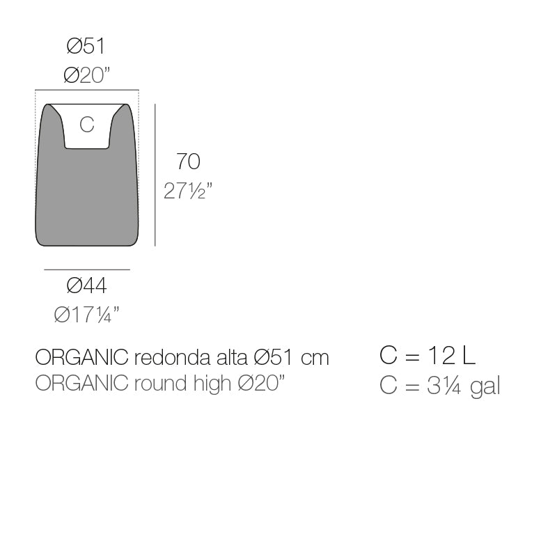 Vondom ORGANIC ROUND PLANTER Ø42x33