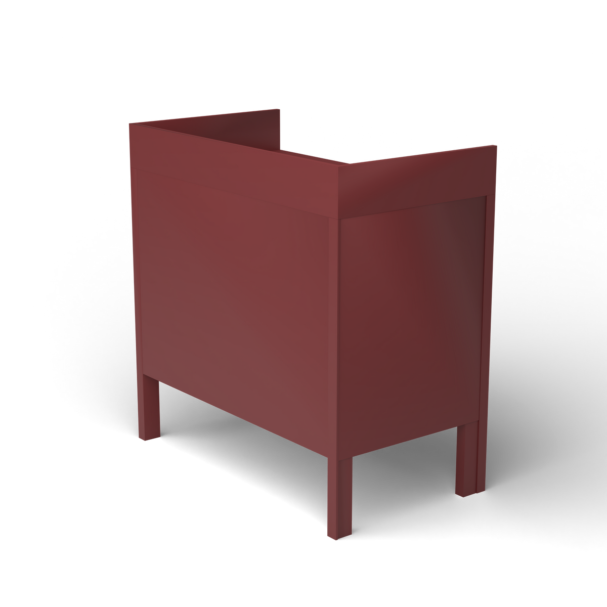 Ninfea Dressoir met Opstaande Rand, 90 × 51 × h 92 cm, Autumn Red