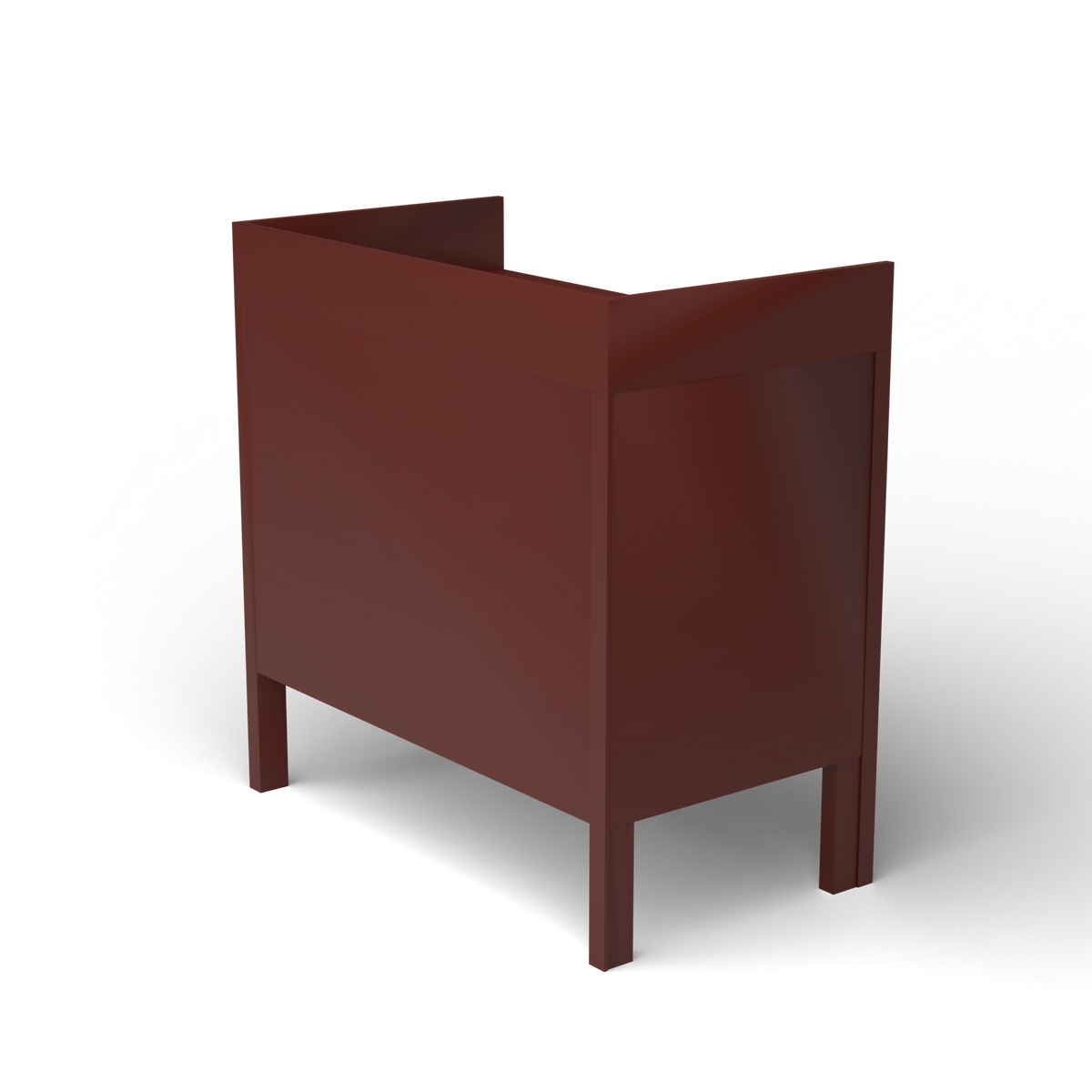 Ninfea Dressoir met Opstaande Rand, 90 × 51 × h 92 cm, Chestnut Brown