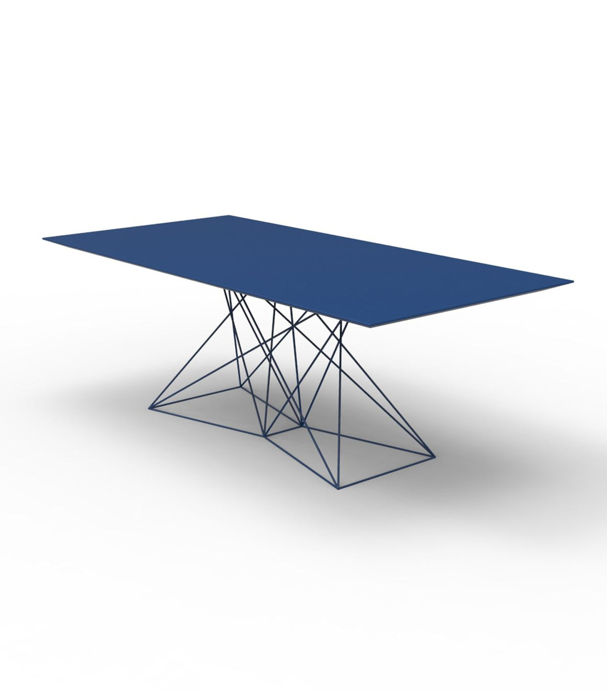 Faz Table Stainless Base Blue