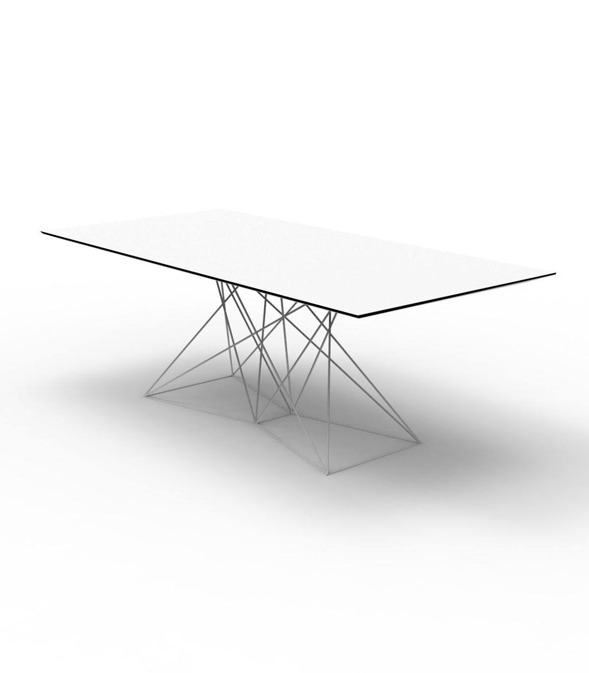Faz Table Stainless Base White