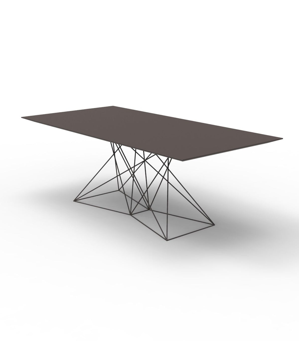 Faz Table Stainless Base Brown