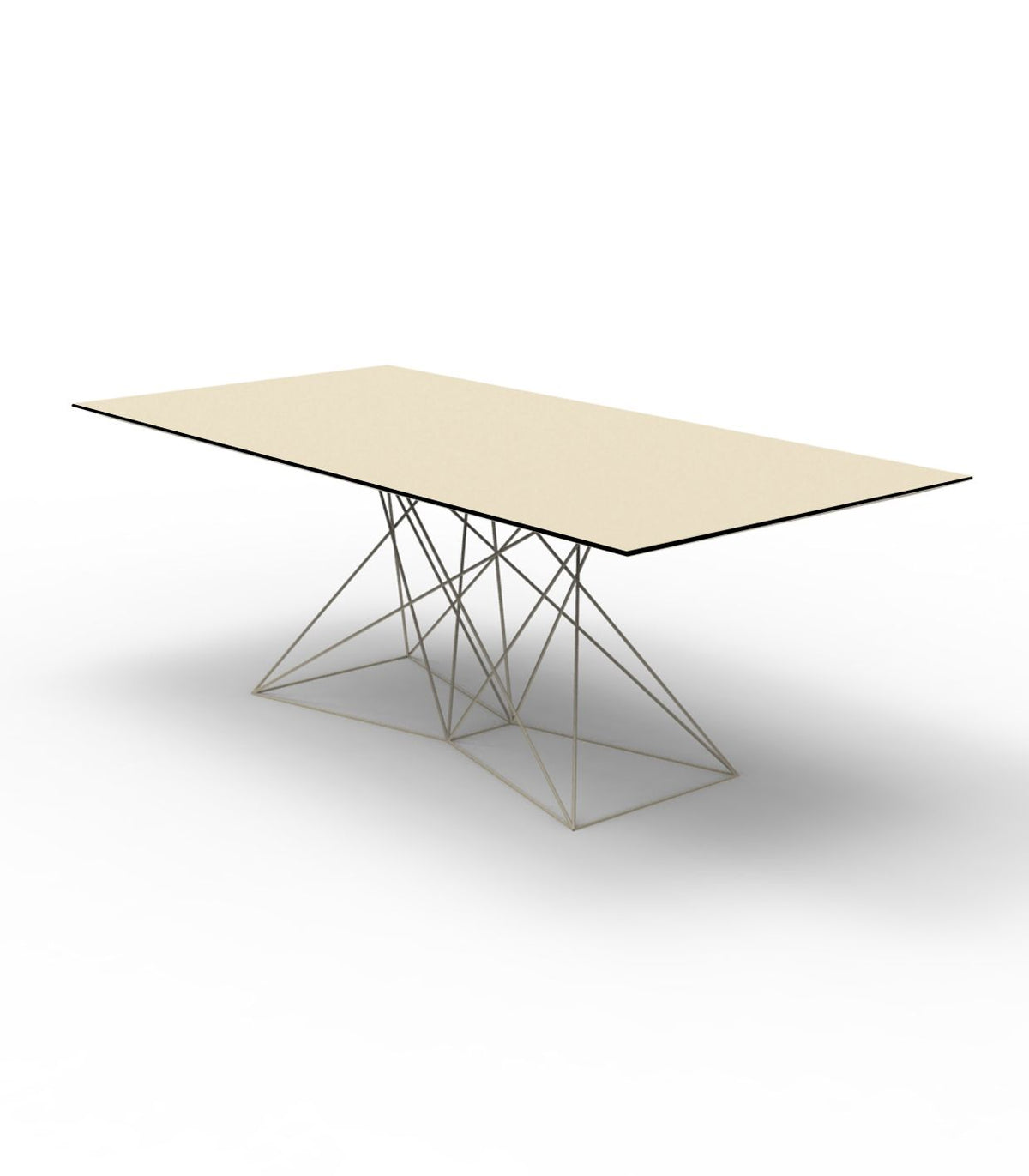 Faz Table Stainless Base Ecru