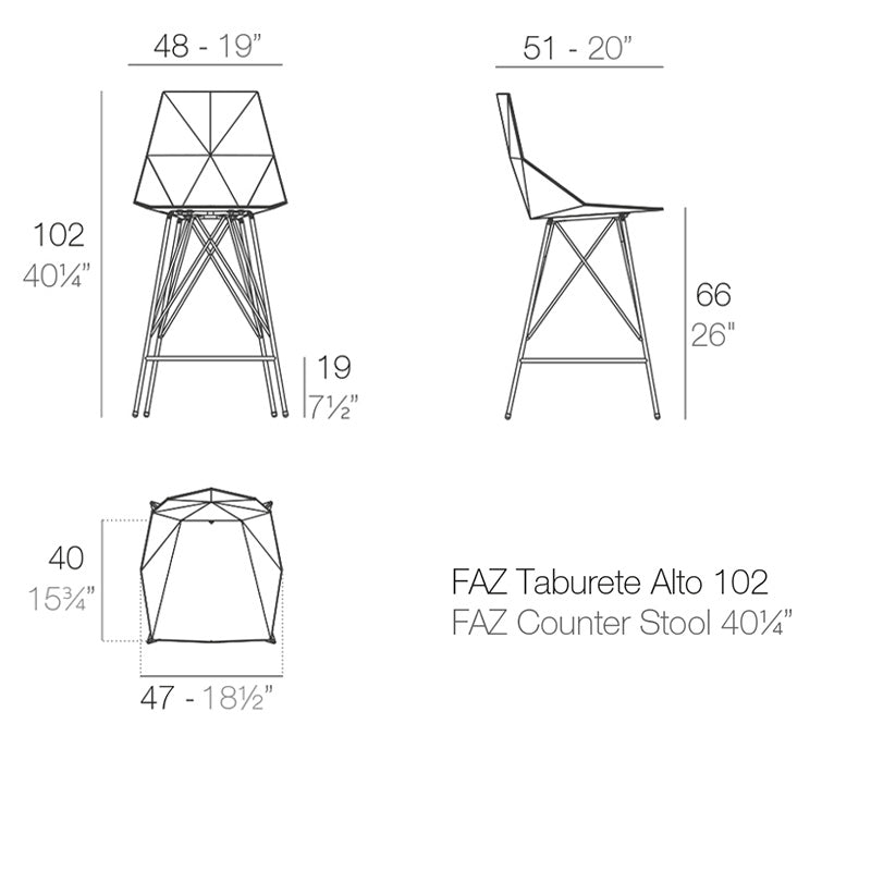 Vondom FAZ BAR STOOL 50x51x102cm