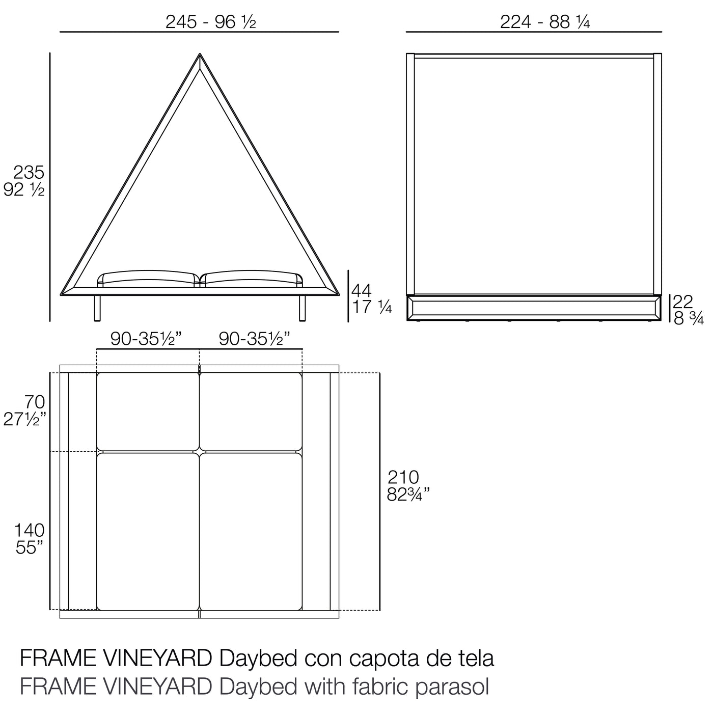 Vondom VINEYARD DAYBED. Fabric Roof
