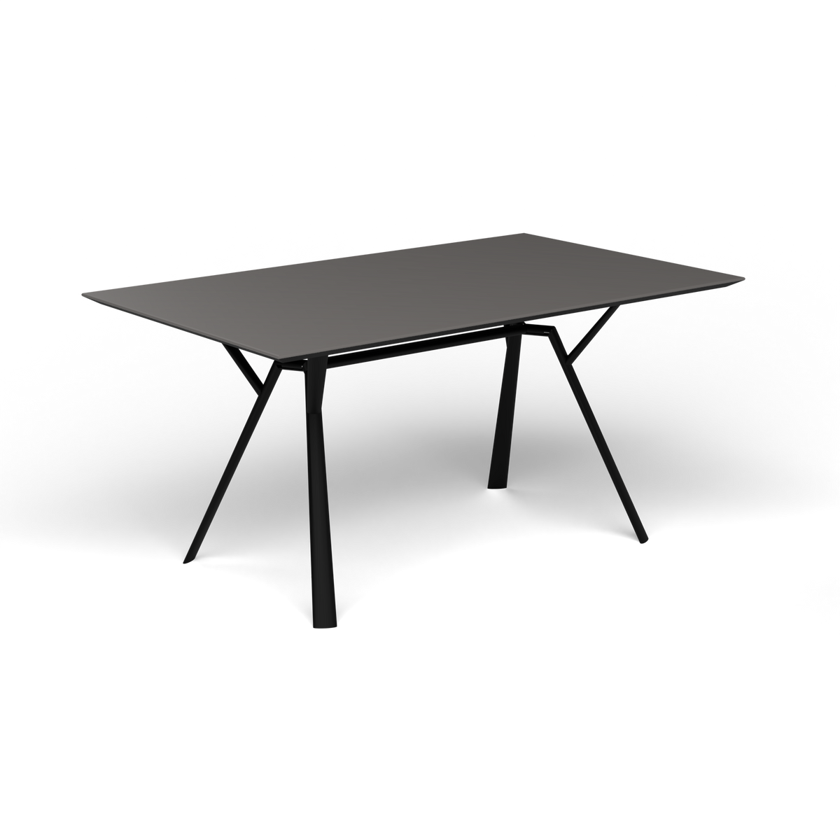 Radice Quadra Rechthoekige Tafel, 150 × 90 × h 74 cm, Black, Aluminium speckled Anthracite