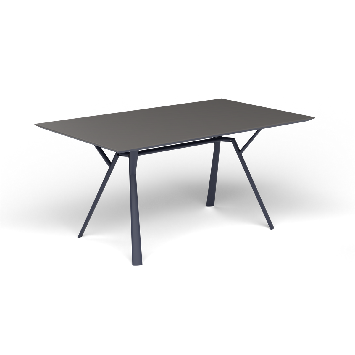 Radice Quadra Rechthoekige Tafel, 150 × 90 × h 74 cm, Grey Blue, Aluminium speckled Anthracite