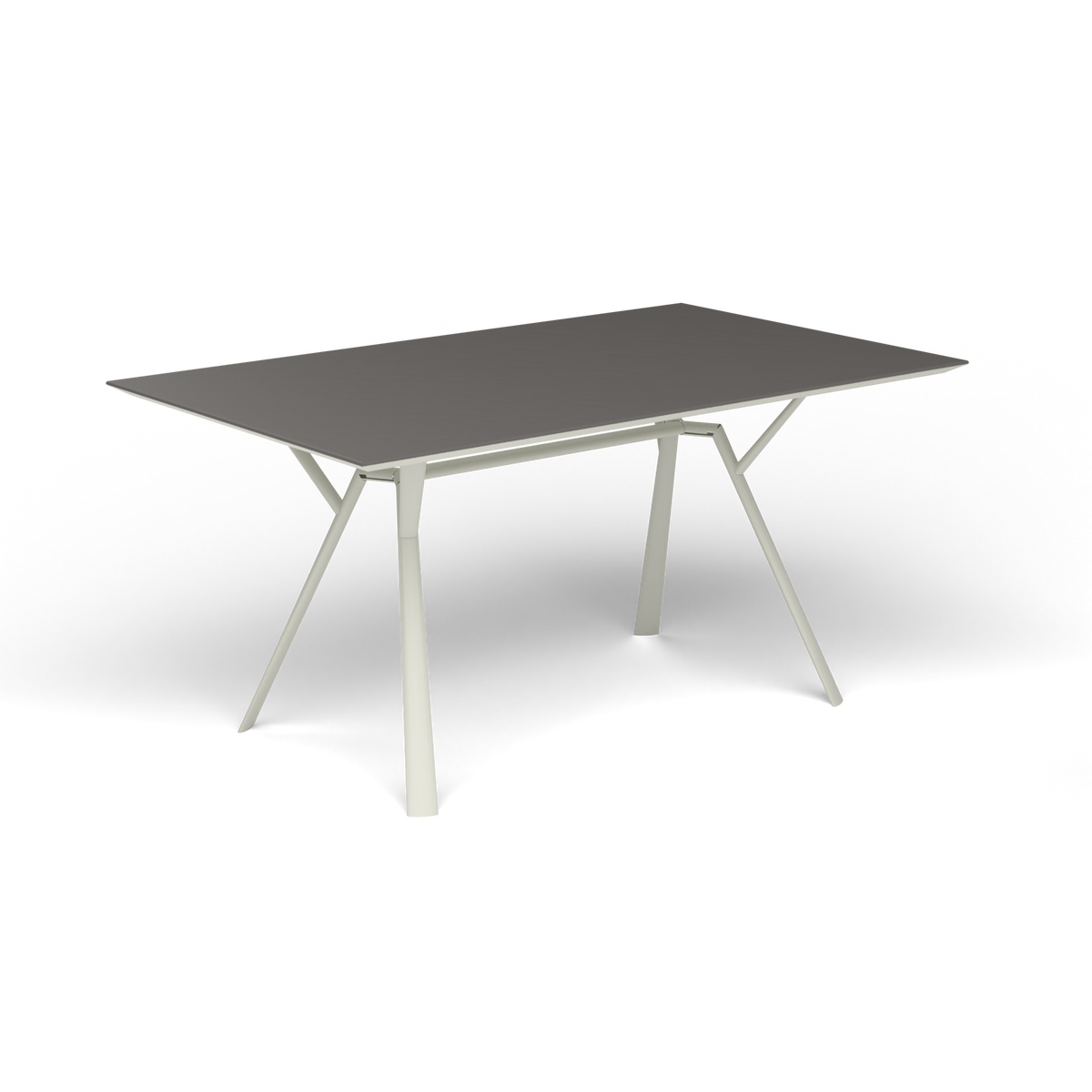Radice Quadra Rechthoekige Tafel, 150 × 90 × h 74 cm, Powder Grey, Aluminium speckled Anthracite
