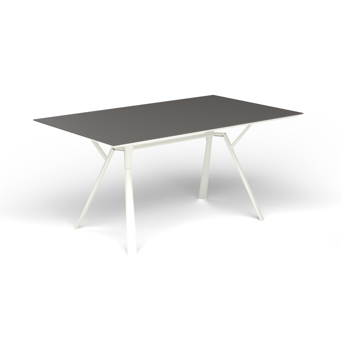 Radice Quadra Rechthoekige Tafel, 150 × 90 × h 74 cm, White, Aluminium speckled Anthracite