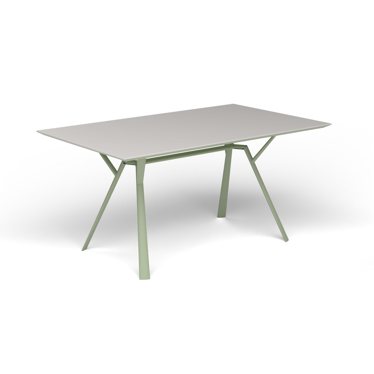 Radice Quadra Rechthoekige Tafel, 150 × 90 × h 74 cm, Green Tea, Aluminium speckled Grey