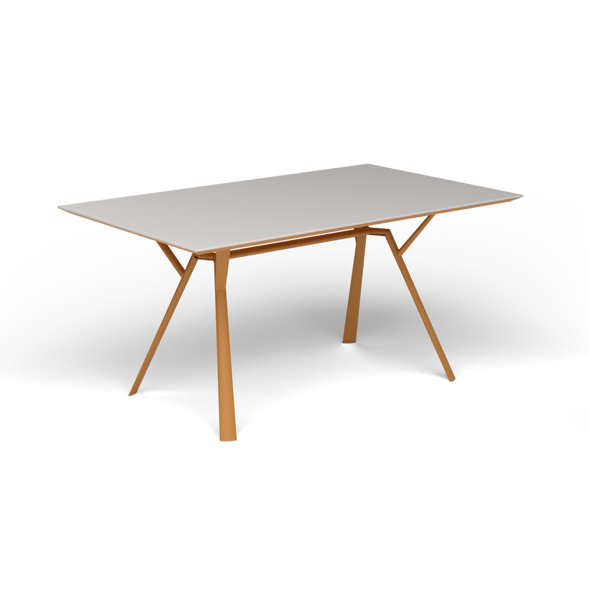 Radice Quadra Rechthoekige Tafel, 150 × 90 × h 74 cm, Mustard Yellow, Aluminium speckled Grey