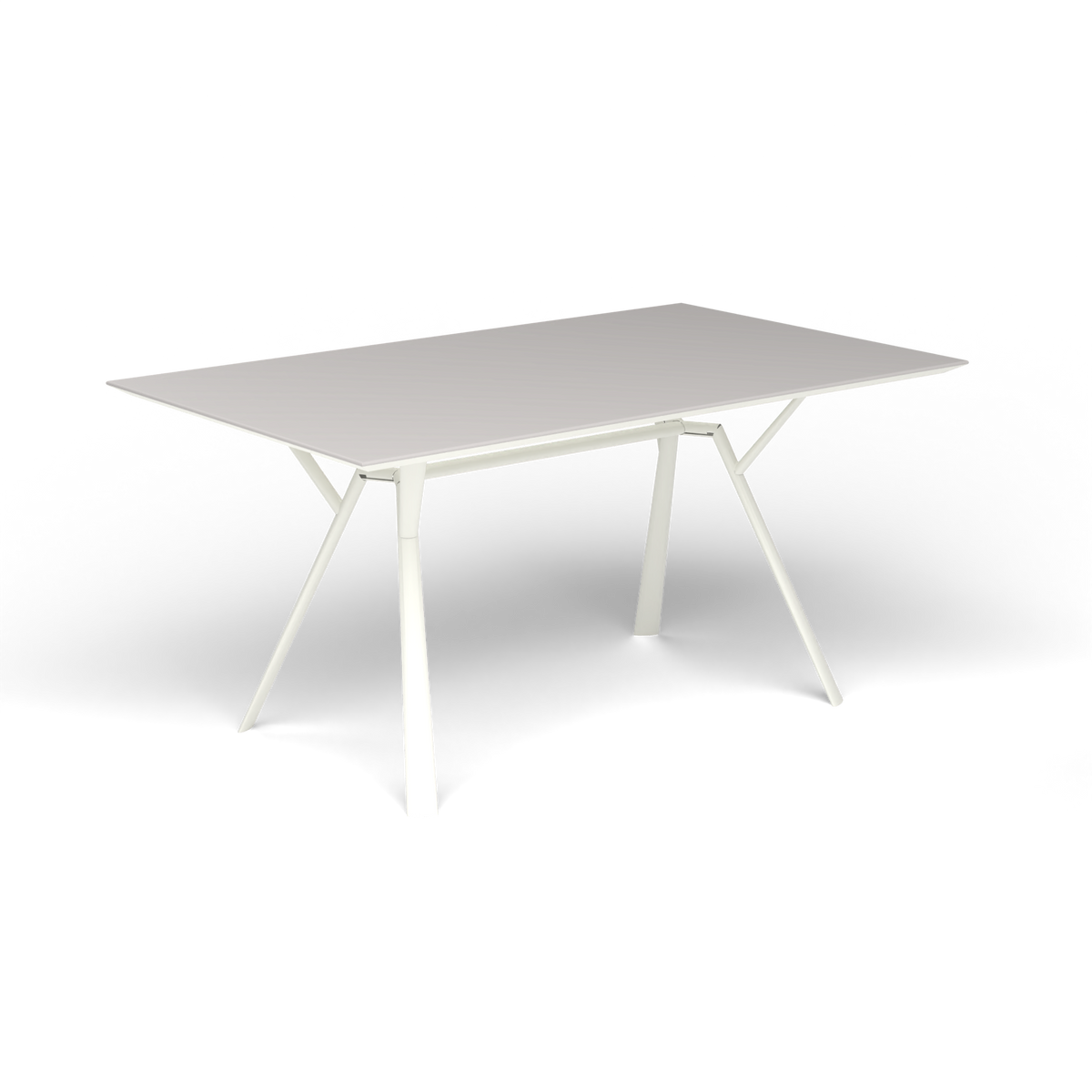 Radice Quadra Rechthoekige Tafel, 150 × 90 × h 74 cm, White, Aluminium speckled Grey