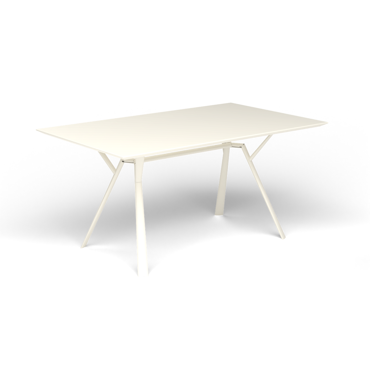 Radice Quadra Rechthoekige Tafel, 150 × 90 × h 74 cm, Antique White, Gelakt aluminium (volgt onderstelkleur)