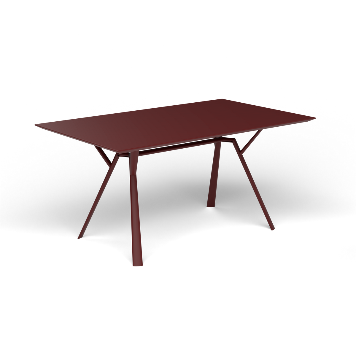 Radice Quadra Rechthoekige Tafel, 150 × 90 × h 74 cm, Chestnut Brown, Gelakt aluminium (volgt onderstelkleur)