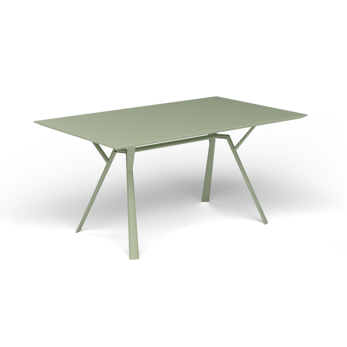 Radice Quadra Rechthoekige Tafel, 150 × 90 × h 74 cm, Green Tea, Gelakt aluminium (volgt onderstelkleur)