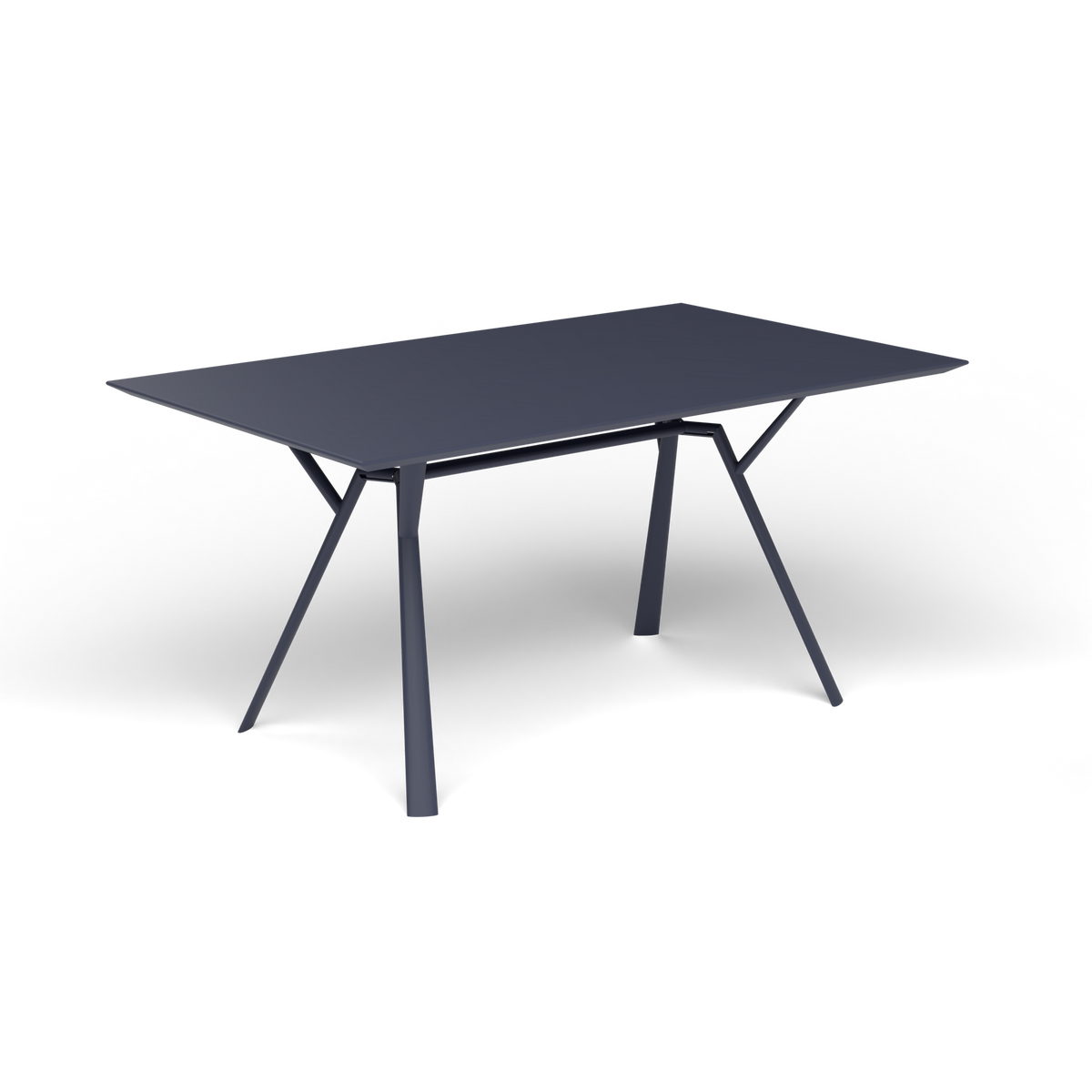 Radice Quadra Rechthoekige Tafel, 150 × 90 × h 74 cm, Grey Blue, Gelakt aluminium (volgt onderstelkleur)
