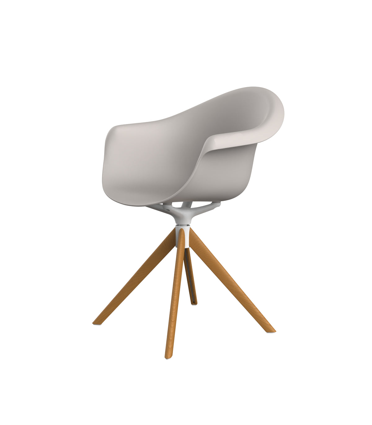 Vondom Incasso Swivel Armchair With Wooden Legs