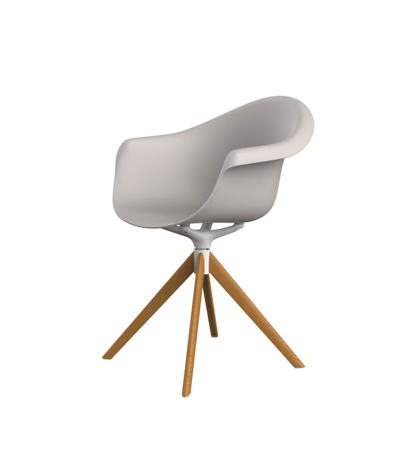 Vondom Incasso Swivel Armchair With Wooden Legs