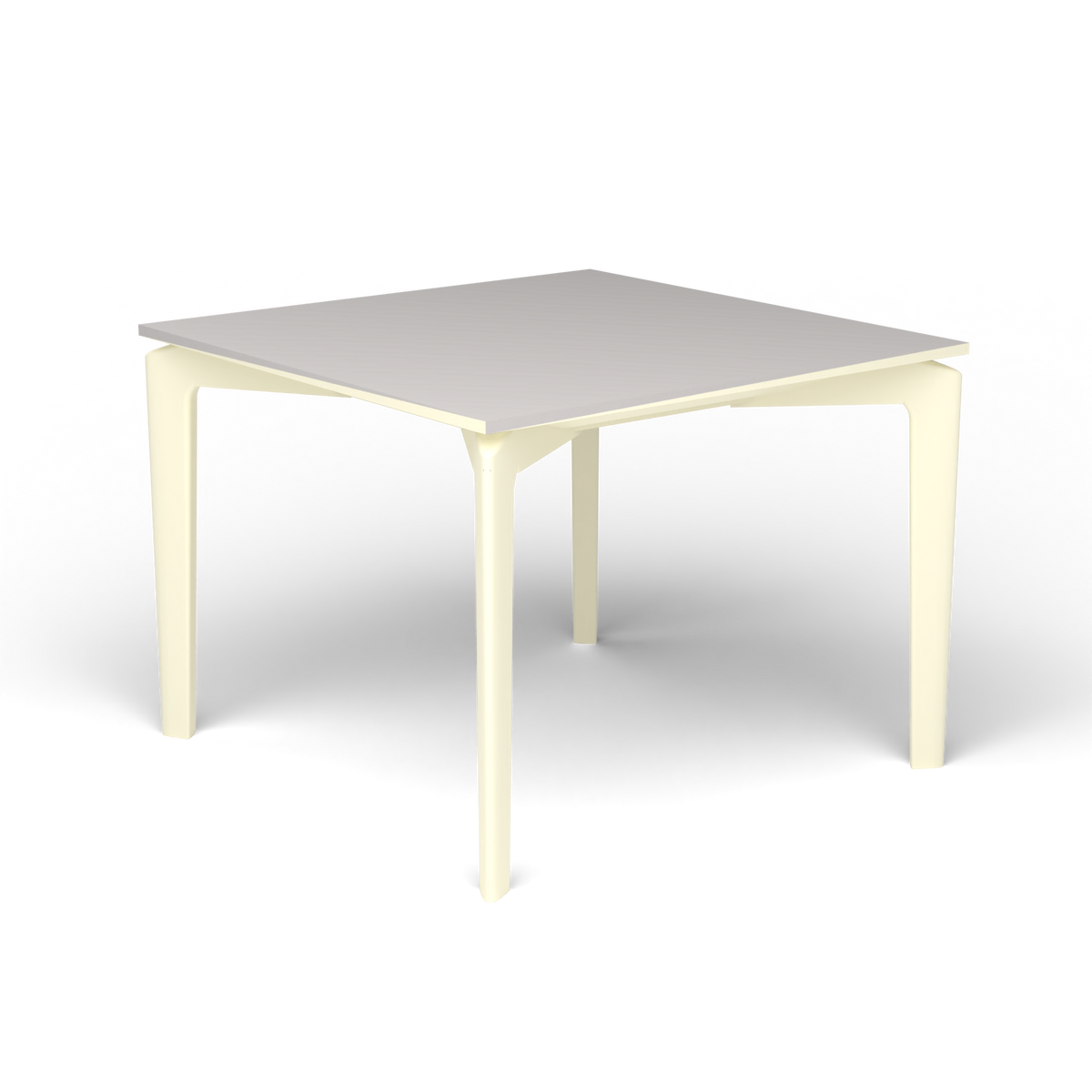 AllSize Salontafel, 50 × 50 × 38 cm, Butter White, Aluminium speckled Grey