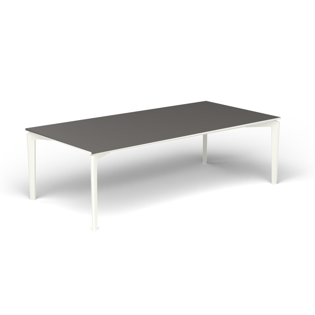 AllSize Salontafel, 120 × 60 × 38 cm, White, Aluminium speckled Anthracite