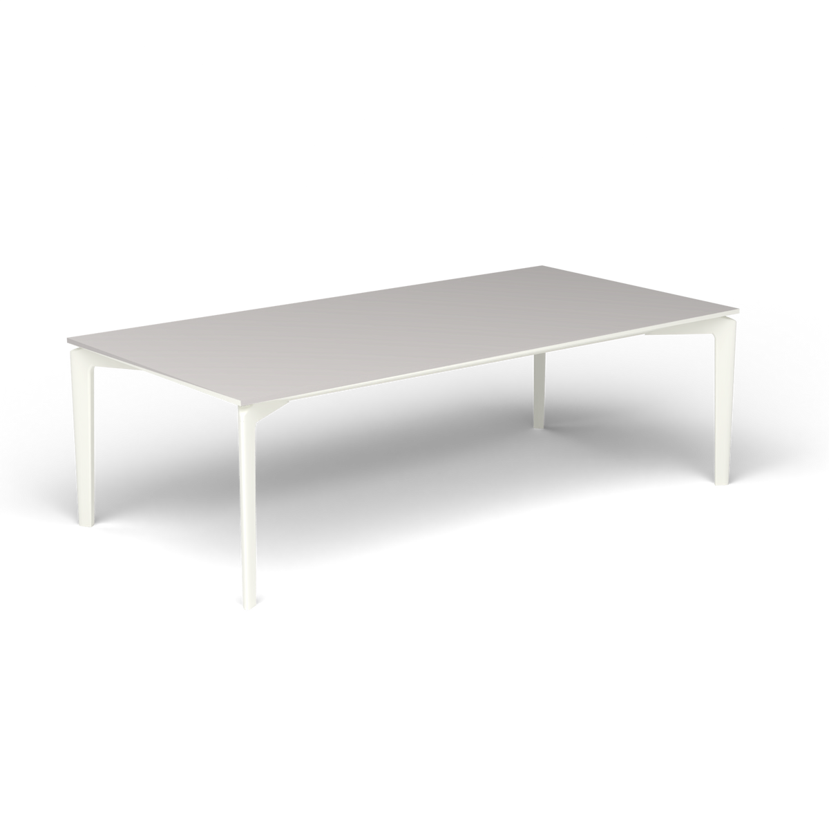 AllSize Salontafel, 120 × 60 × 38 cm, White, Aluminium speckled Grey