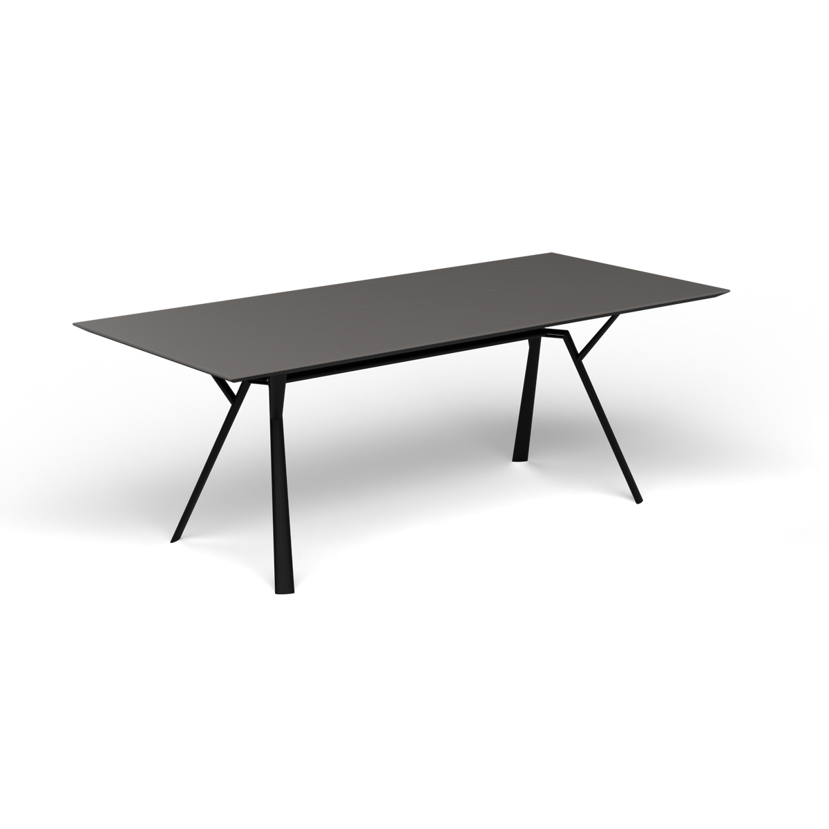 Radice Quadra Rechthoekige Tafel, 200 × 90 × h 74 cm, Black, Aluminium speckled Anthracite