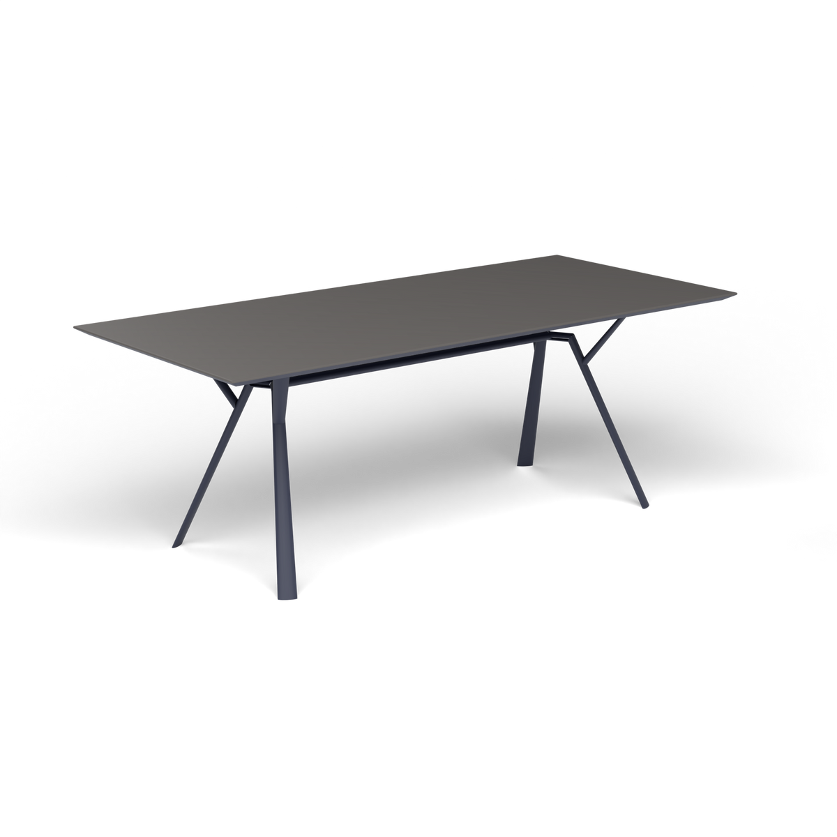 Radice Quadra Rechthoekige Tafel, 200 × 90 × h 74 cm, Grey Blue, Aluminium speckled Anthracite