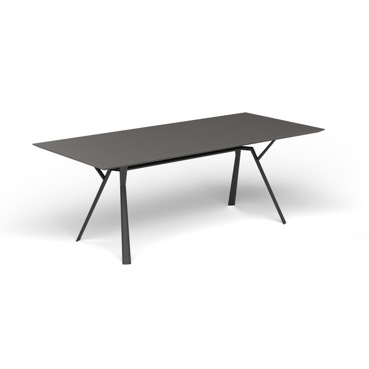 Radice Quadra Rechthoekige Tafel, 200 × 90 × h 74 cm, Metallic Grey, Aluminium speckled Anthracite