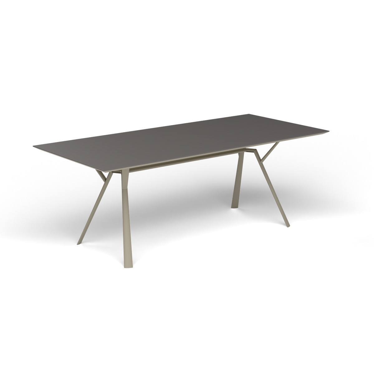 Radice Quadra Rechthoekige Tafel, 200 × 90 × h 74 cm, Pearly Gold, Aluminium speckled Anthracite