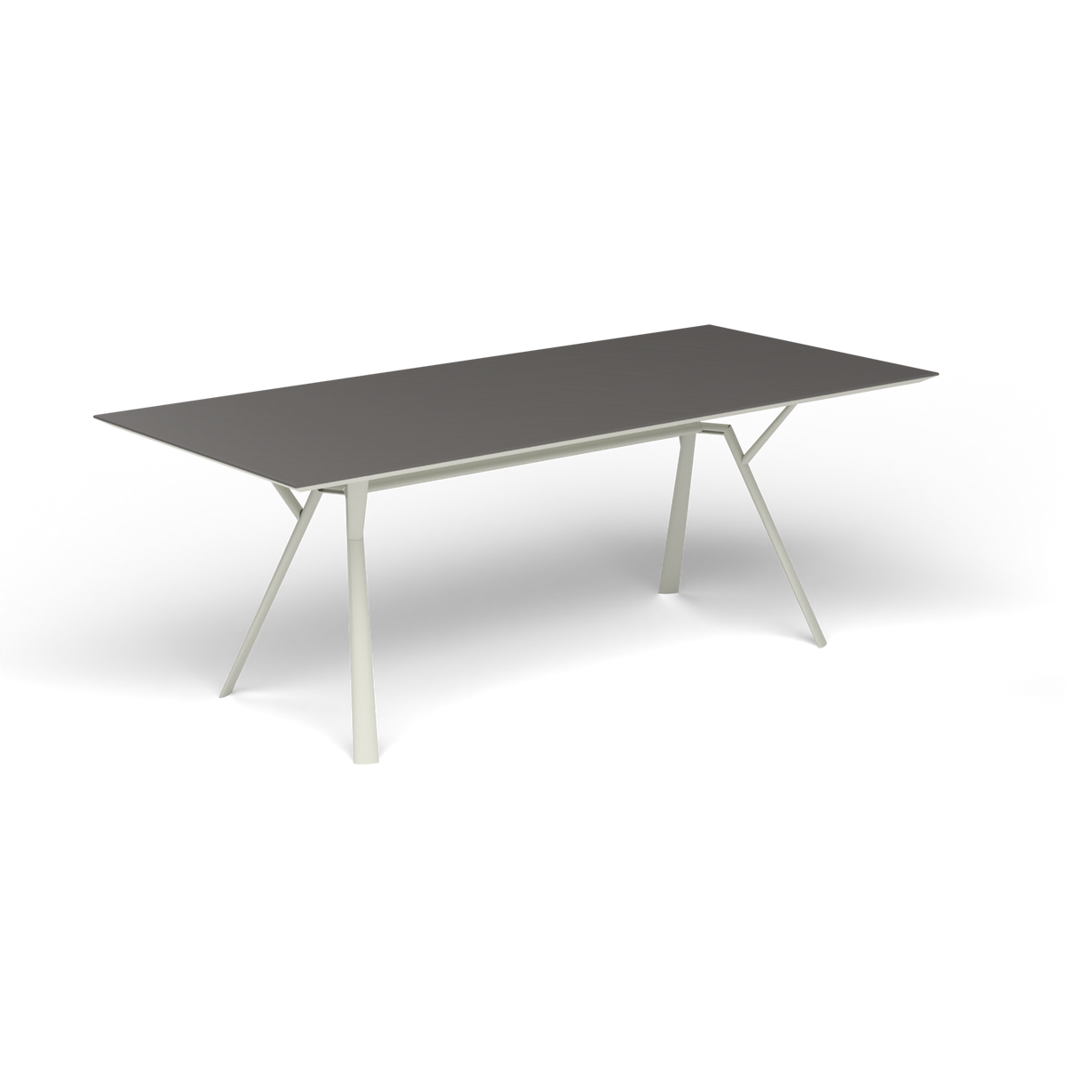 Radice Quadra Rechthoekige Tafel, 200 × 90 × h 74 cm, Powder Grey, Aluminium speckled Anthracite