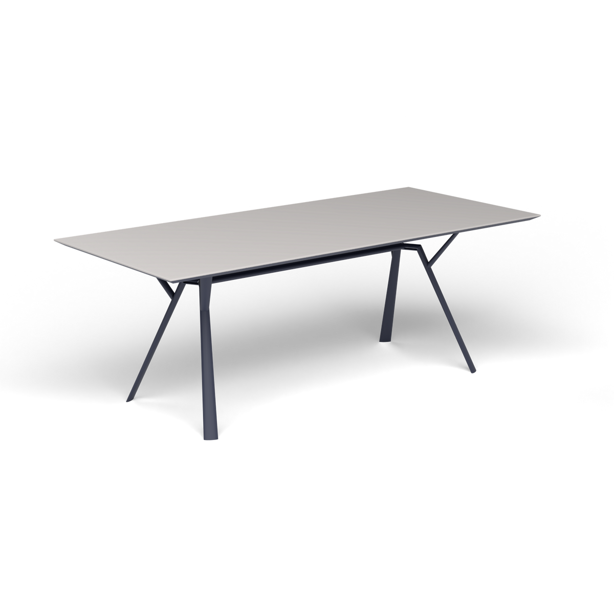 Radice Quadra Rechthoekige Tafel, 200 × 90 × h 74 cm, Grey Blue, Aluminium speckled Grey