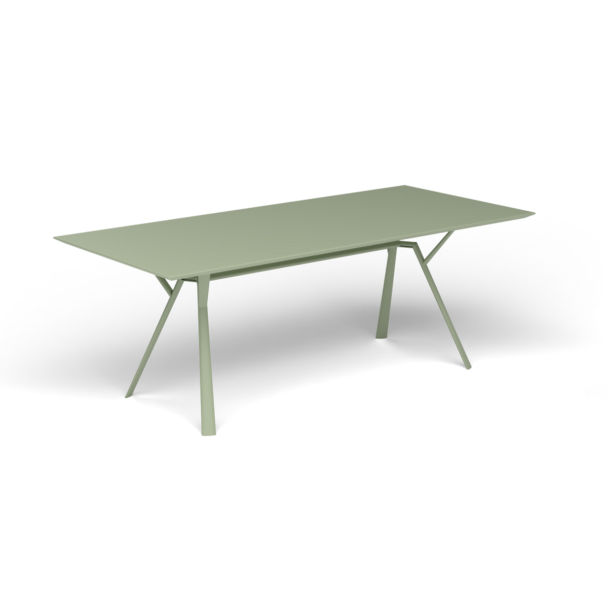 Radice Quadra Rechthoekige Tafel, 200 × 90 × h 74 cm, Green Tea, Gelakt aluminium (volgt onderstelkleur)