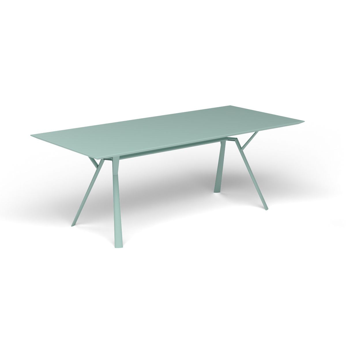 Radice Quadra Rechthoekige Tafel, 200 × 90 × h 74 cm, Light Blue, Gelakt aluminium (volgt onderstelkleur)