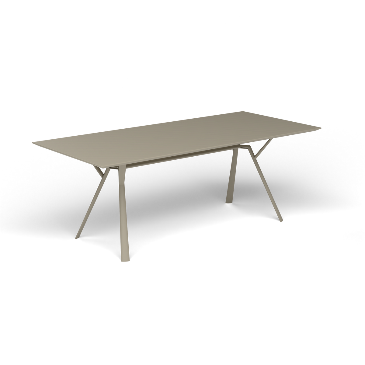 Radice Quadra Rechthoekige Tafel, 200 × 90 × h 74 cm, Pearly Gold, Gelakt aluminium (volgt onderstelkleur)