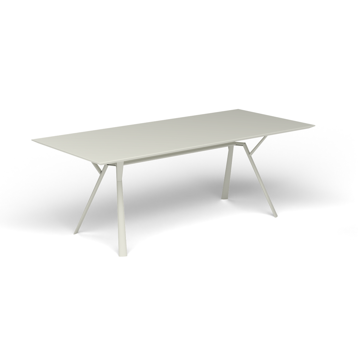 Radice Quadra Rechthoekige Tafel, 200 × 90 × h 74 cm, Powder Grey, Gelakt aluminium (volgt onderstelkleur)