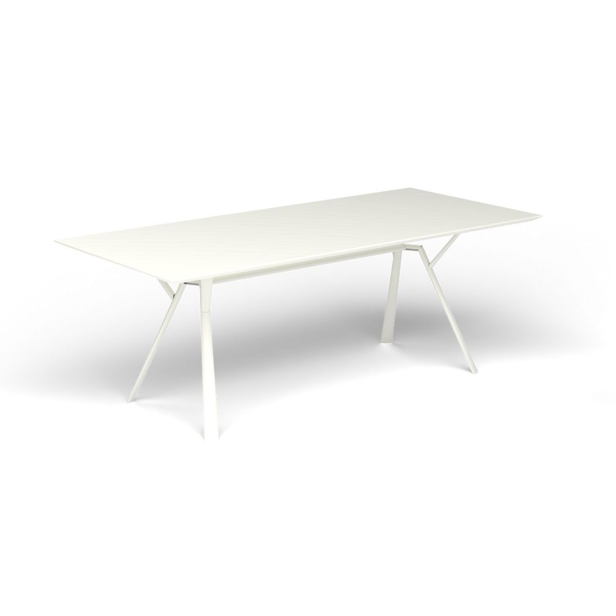 Radice Quadra Rechthoekige Tafel, 200 × 90 × h 74 cm, White, Gelakt aluminium (volgt onderstelkleur)