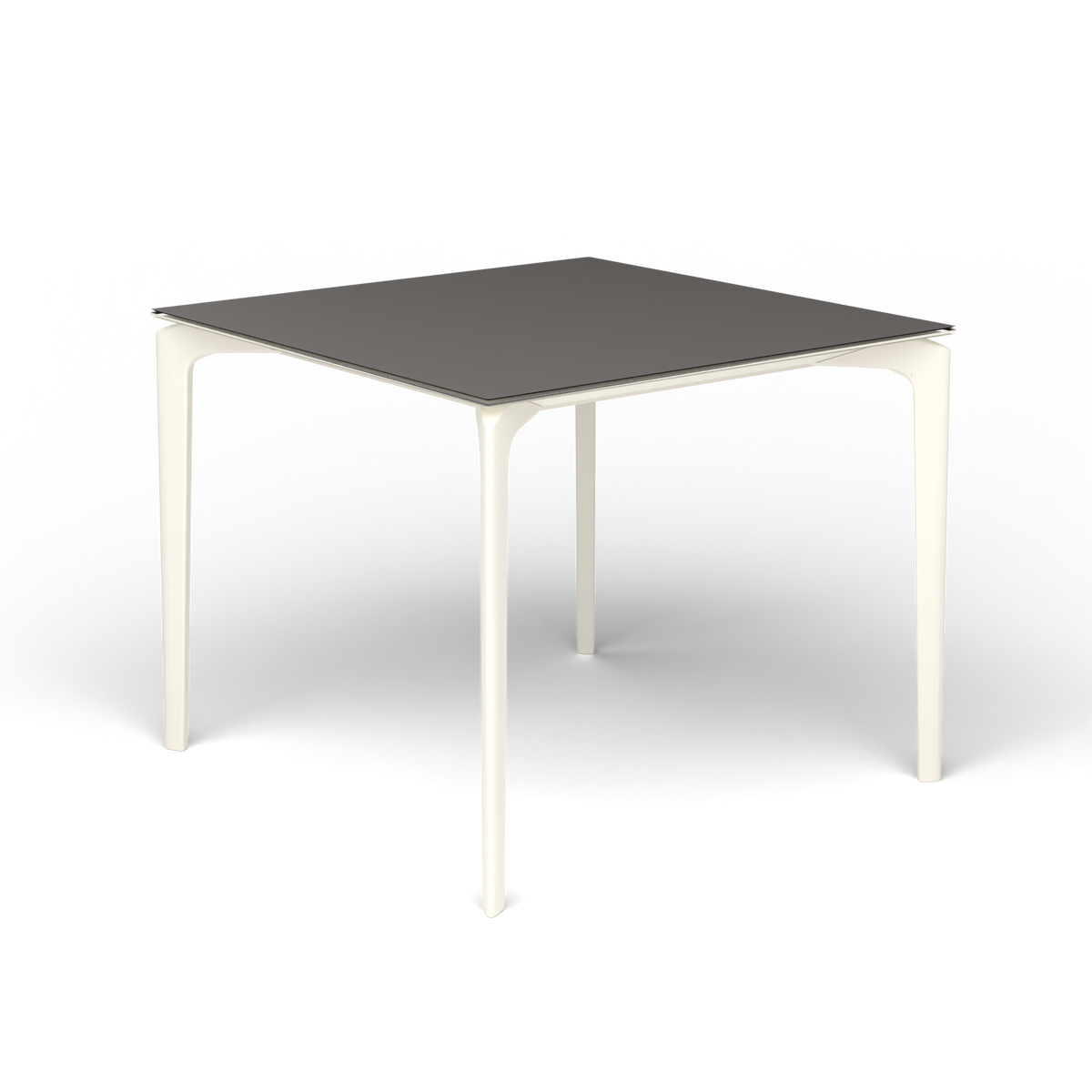 AllSize Vierkante Eettafel, 90 × 90 × 74 cm, Antique White, Aluminium speckled Anthracite