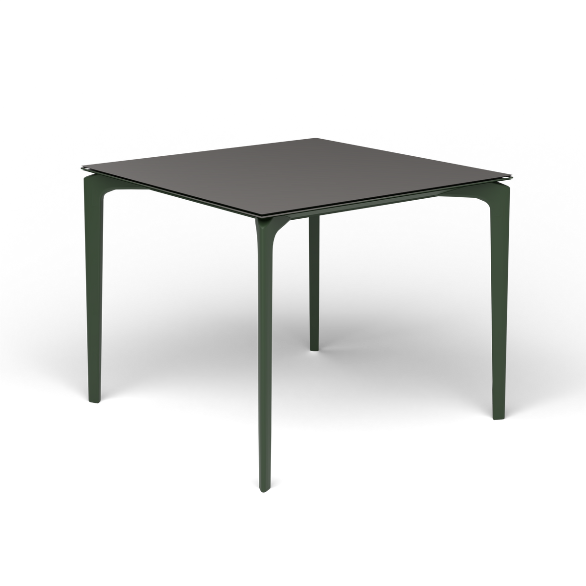 AllSize Vierkante Eettafel, 90 × 90 × 74 cm, Bottle Green, Aluminium speckled Anthracite