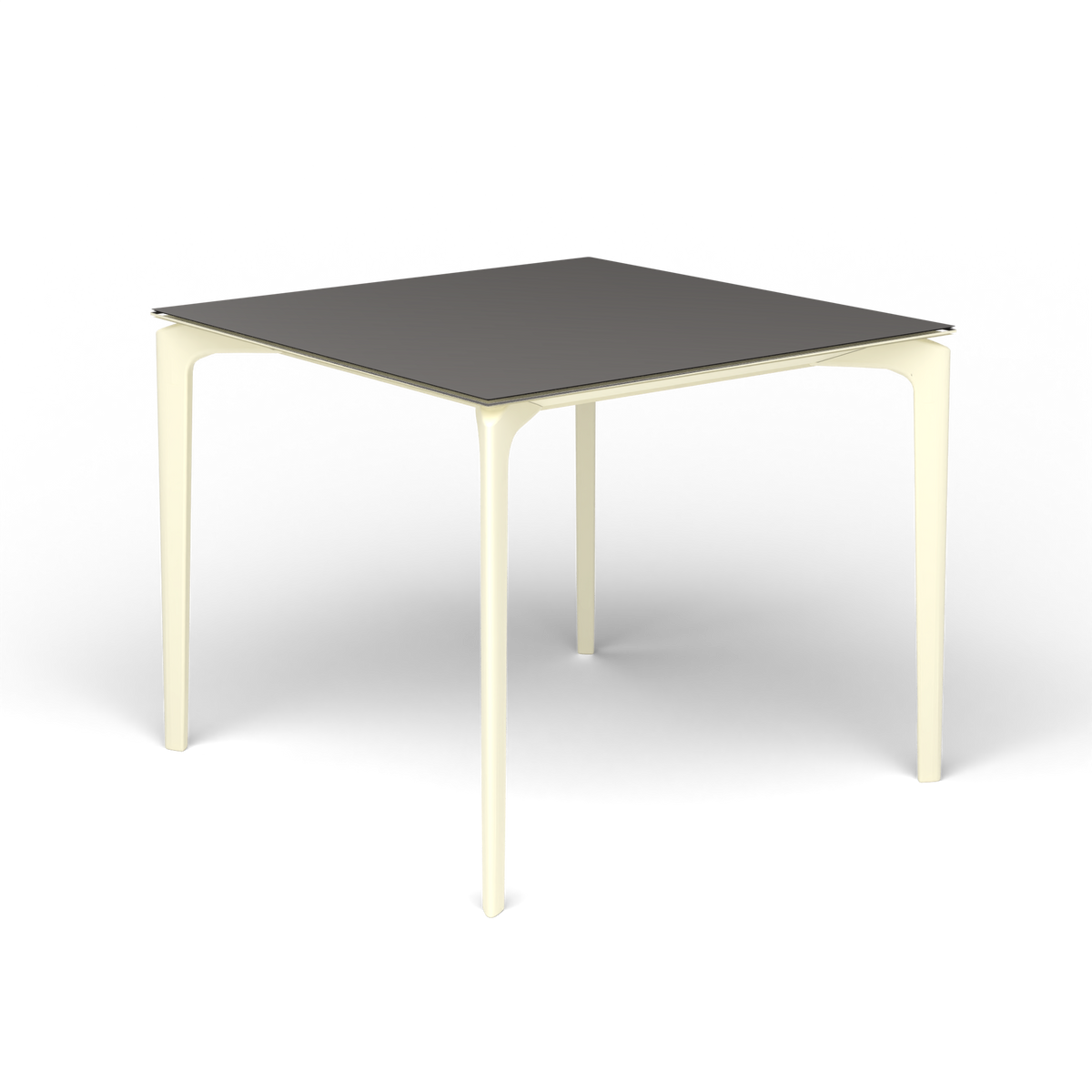 AllSize Vierkante Eettafel, 90 × 90 × 74 cm, Butter White, Aluminium speckled Anthracite