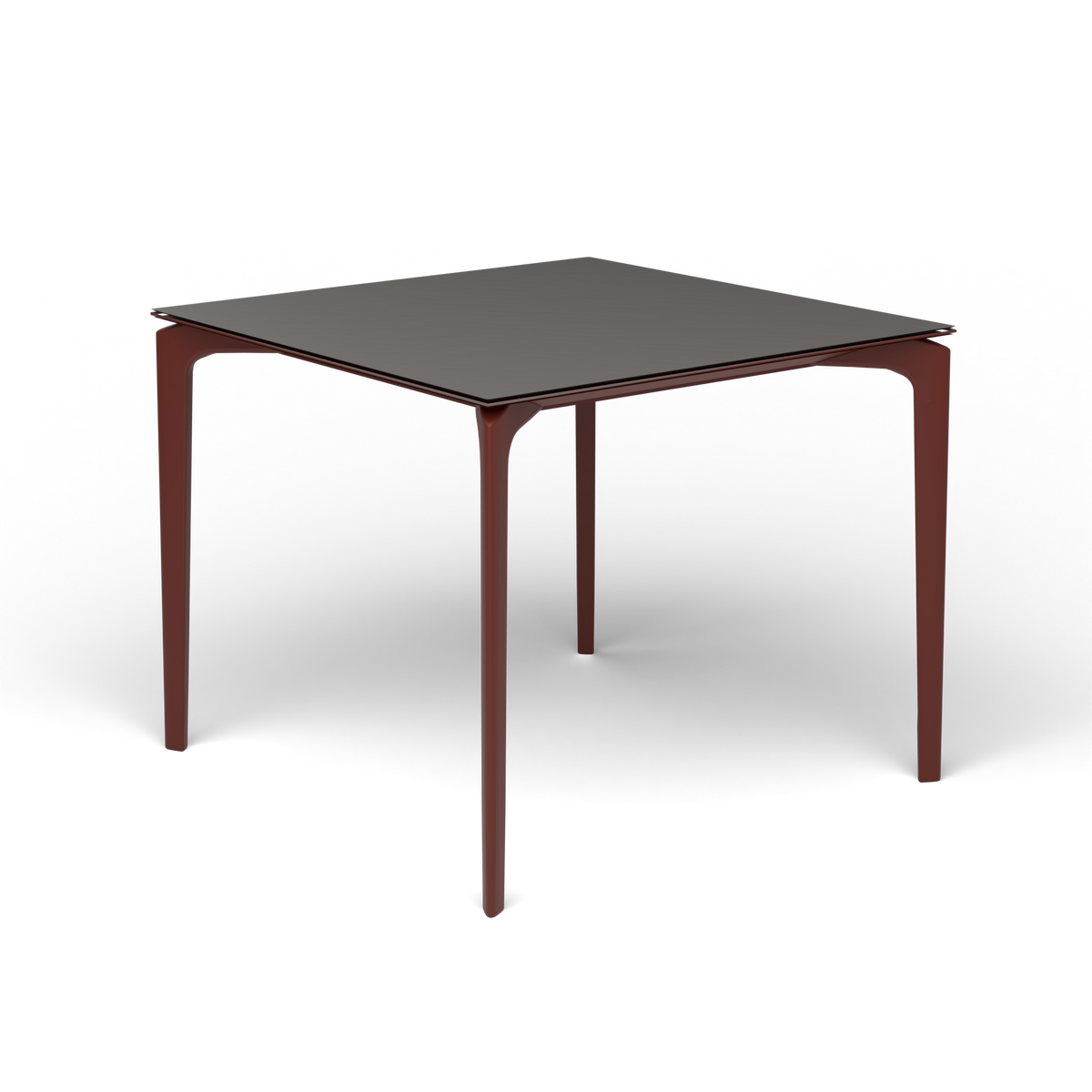 AllSize Vierkante Eettafel, 90 × 90 × 74 cm, Chestnut Brown, Aluminium speckled Anthracite