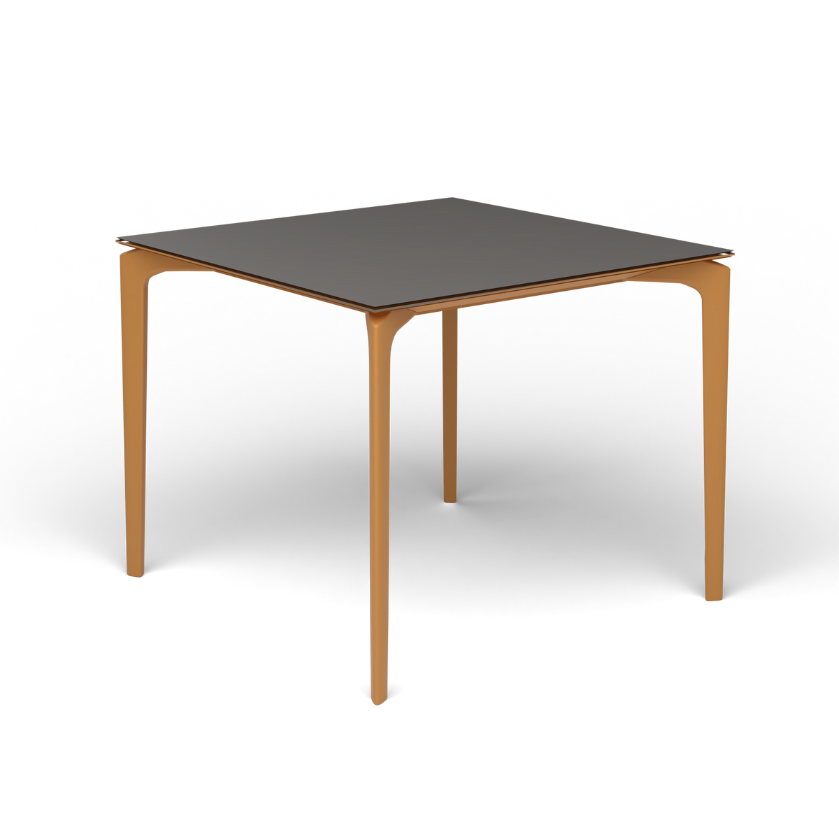 AllSize Vierkante Eettafel, 90 × 90 × 74 cm, Mustard Yellow, Aluminium speckled Anthracite