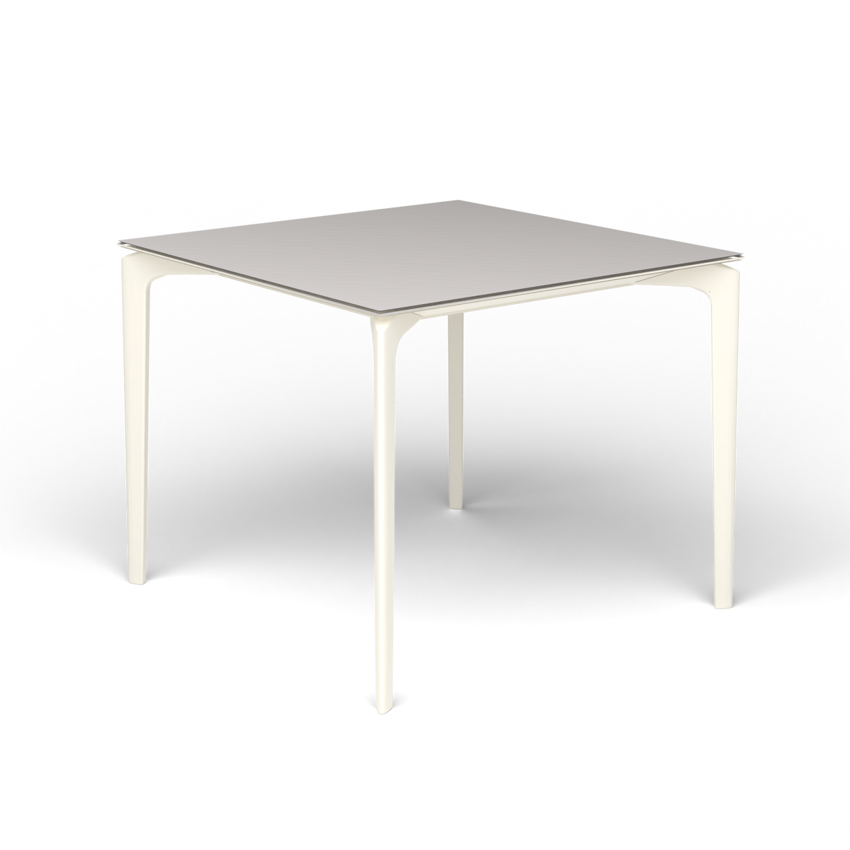 AllSize Vierkante Eettafel, 90 × 90 × 74 cm, Antique White, Aluminium speckled Grey