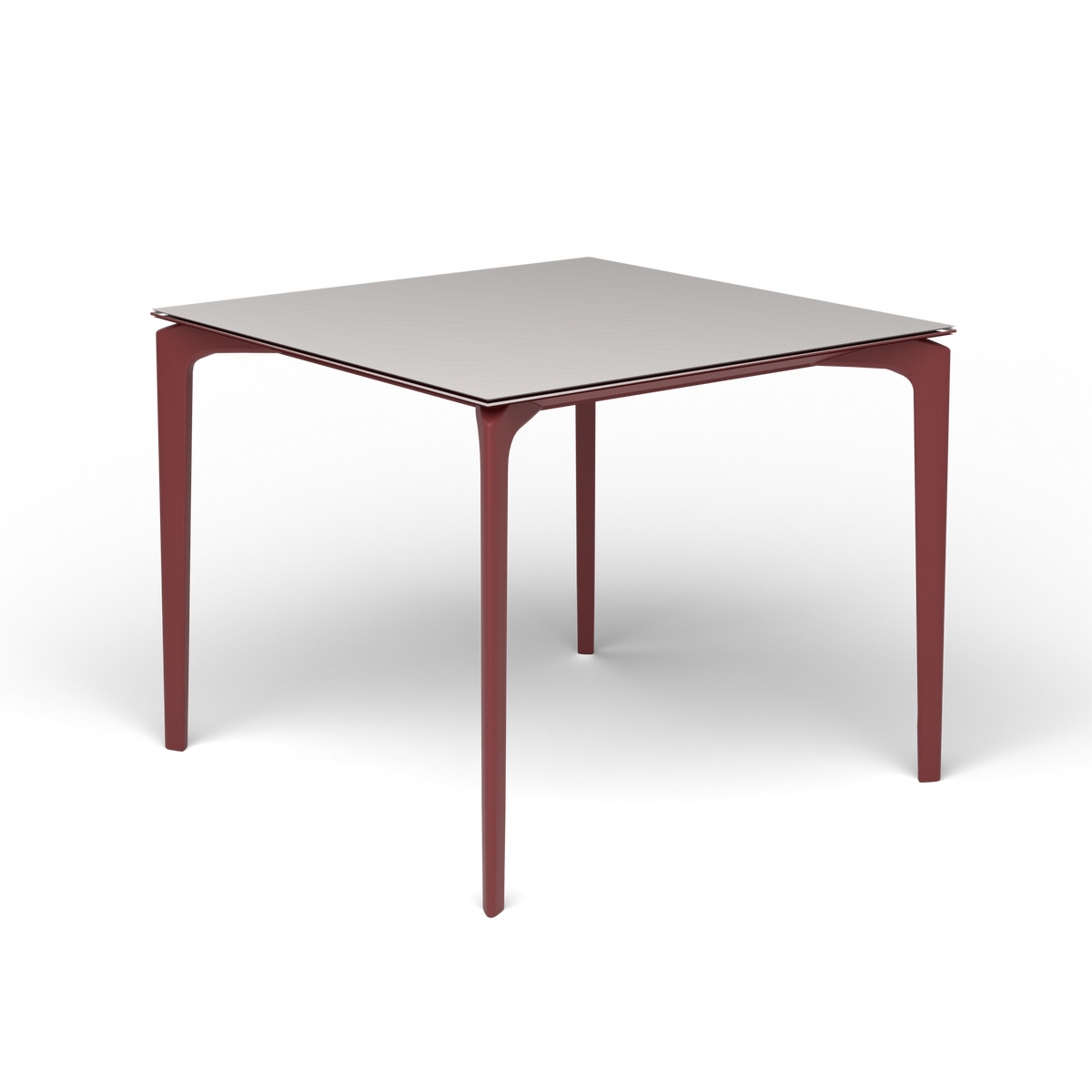 AllSize Vierkante Eettafel, 90 × 90 × 74 cm, Autumn Red, Aluminium speckled Grey