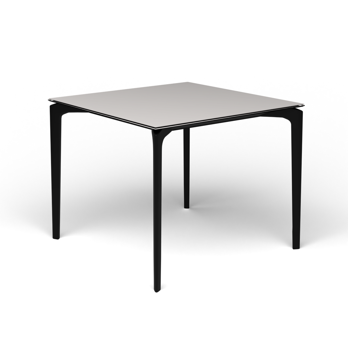 AllSize Vierkante Eettafel, 90 × 90 × 74 cm, Black, Aluminium speckled Grey