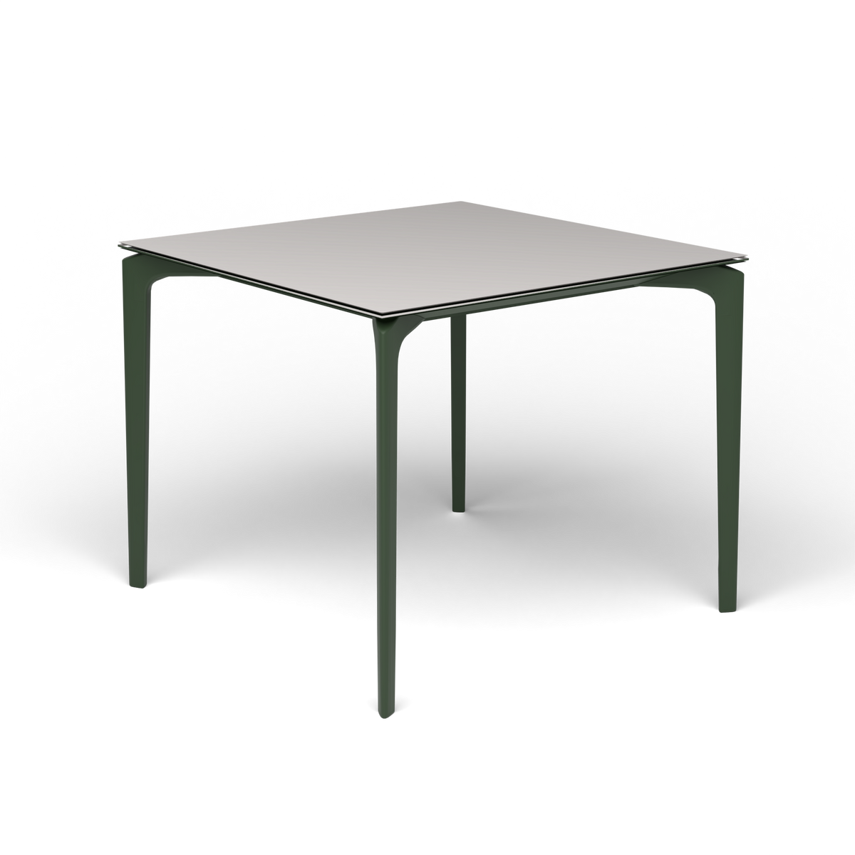 AllSize Vierkante Eettafel, 90 × 90 × 74 cm, Bottle Green, Aluminium speckled Grey