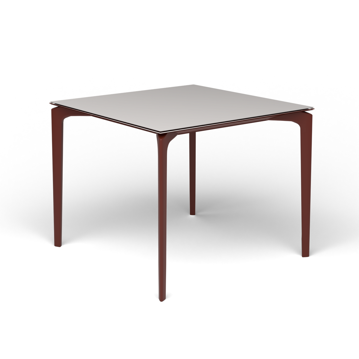 AllSize Vierkante Eettafel, 90 × 90 × 74 cm, Chestnut Brown, Aluminium speckled Grey