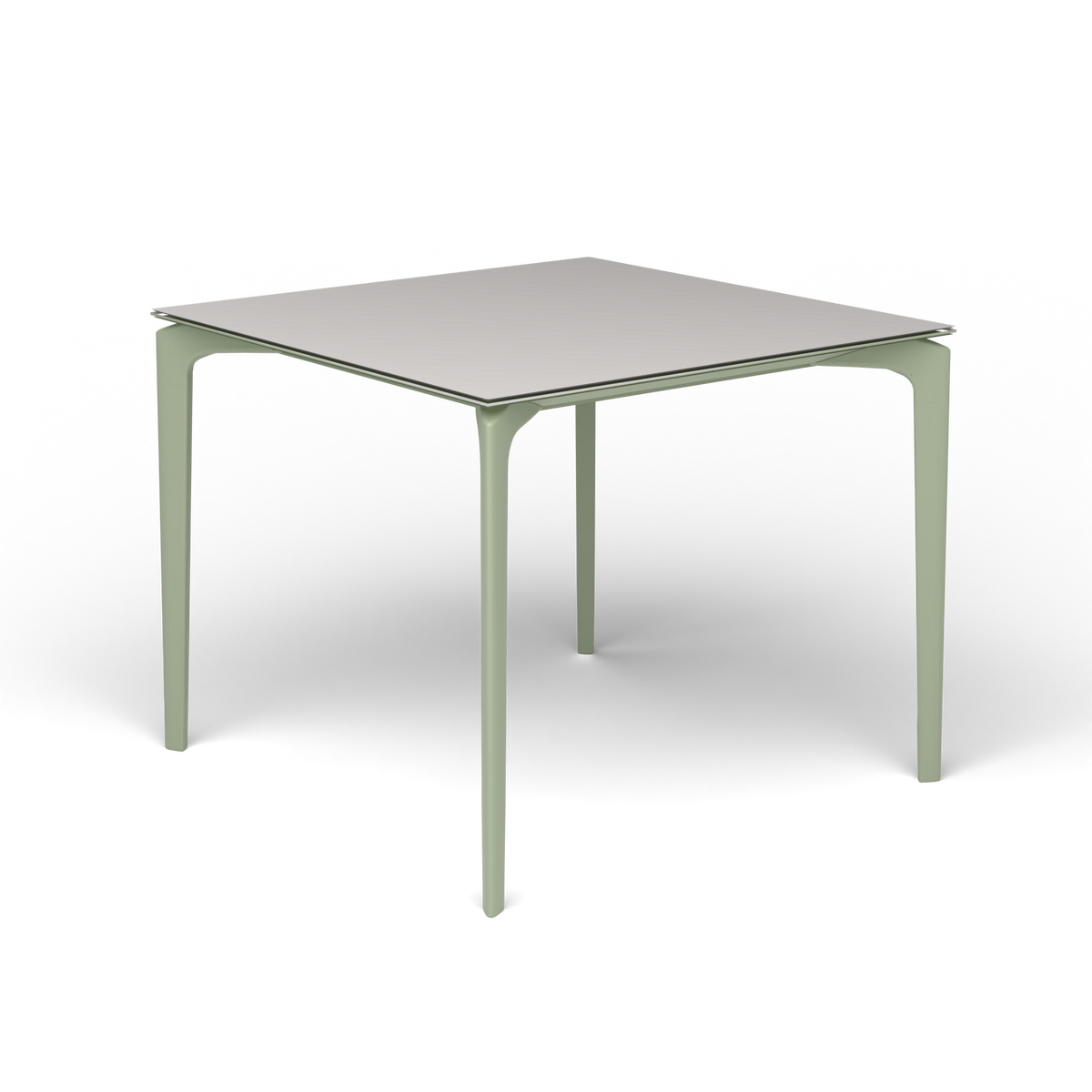 AllSize Vierkante Eettafel, 90 × 90 × 74 cm, Green Tea, Aluminium speckled Grey