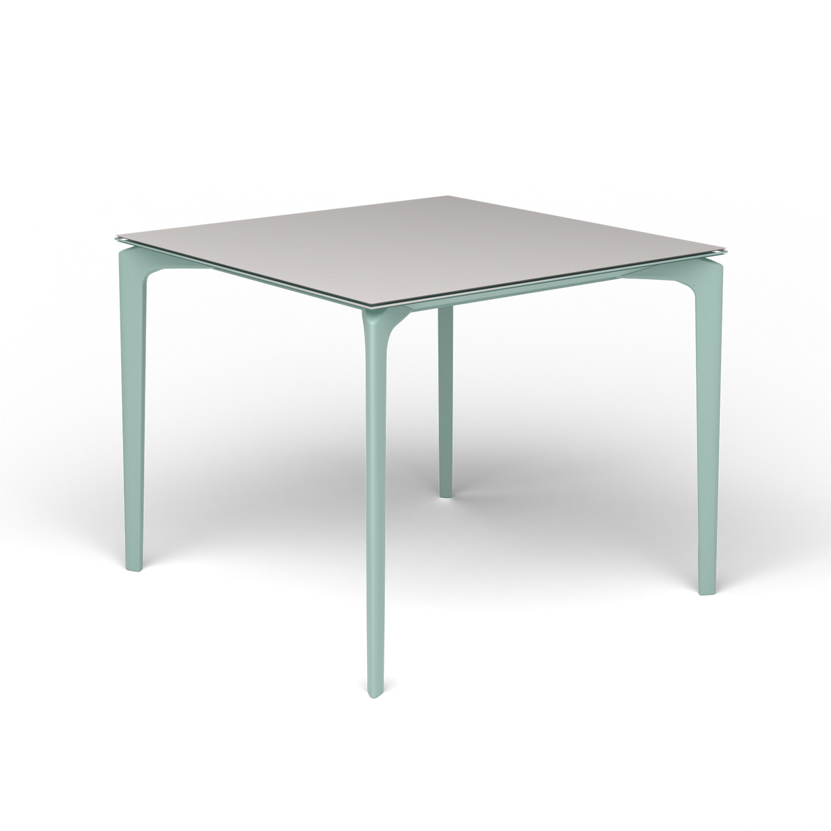 AllSize Vierkante Eettafel, 90 × 90 × 74 cm, Light Blue, Aluminium speckled Grey