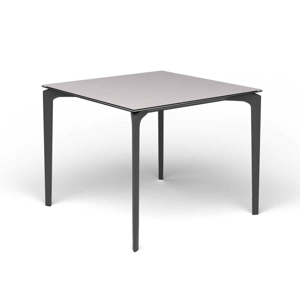 AllSize Vierkante Eettafel, 90 × 90 × 74 cm, Metallic Grey, Aluminium speckled Grey