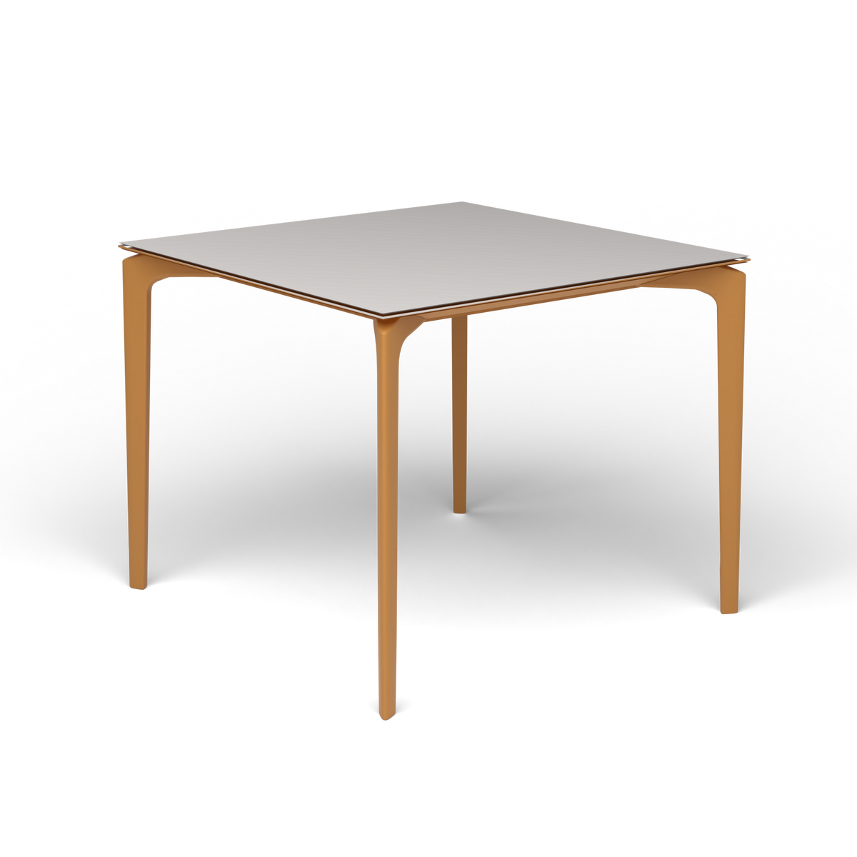 AllSize Vierkante Eettafel, 90 × 90 × 74 cm, Mustard Yellow, Aluminium speckled Grey